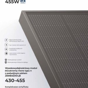 TOP! Panel PV JA SOLAR 445W Bifacial Full Black PERC 321 zł/szt z VAT - obrazek 2