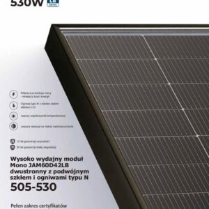 TOP! Panel PV JA SOLAR 530W Bifacial Black NType 353 zł/szt z VAT - obrazek 3