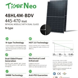 Panel fotowoltaiczny Jinko Solar 465W, Monokrystaliczny, Half-Cell PERC, Full Black Przedsprzedaż - obrazek 7